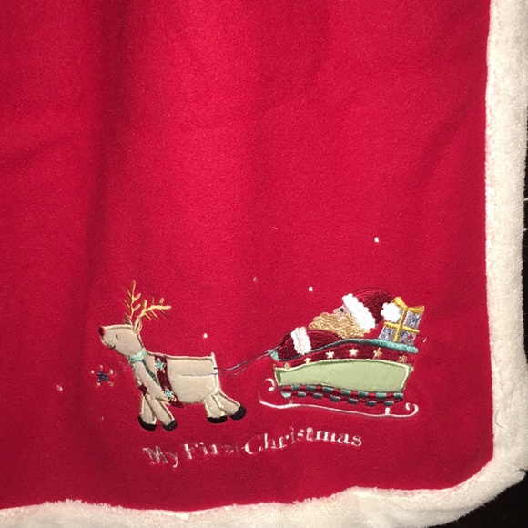 “My First Christmas” embroidered fleece blanket - Picture 3 of 6